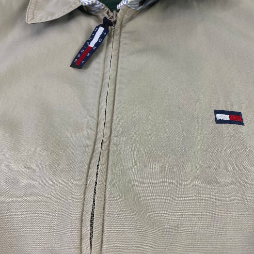 Vintage Y2K Neutral Beige Tommy Hilfiger Bomber Field Golf Jacket Sz Large - Picture 10 of 13